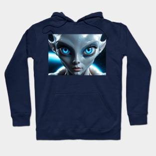 Hybrid Alien Beautiful Girl Gray Hoodie